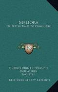 Meliora: Or Better Times to Come (1852) di Charles John Chetwynd T. Shrewsbury edito da Kessinger Publishing