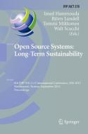 Open Source Systems: Long-Term Sustainability edito da Springer Berlin Heidelberg