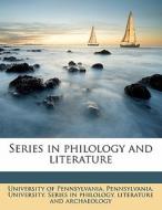 Series In Philology And Literature edito da Nabu Press