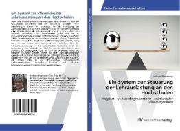 Ein System zur Steuerung der Lehrauslastung an den Hochschulen di Svetlana Mansmann edito da AV Akademikerverlag