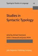 Studies In Syntactic Typology edito da John Benjamins Publishing Co