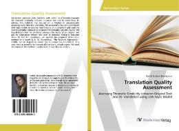 Translation Quality Assessment di Natali Karlova-Bourbonus edito da AV Akademikerverlag