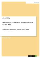 Differences in balance sheet disclosure under IFRS di Alfred Mully edito da GRIN Verlag
