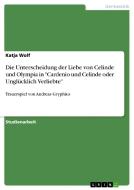 Die Unterscheidung der Liebe von Celinde und Olympia in "Cardenio und Celinde oder Unglücklich Verliebte" di Katja Wolf edito da GRIN Verlag