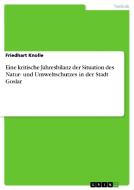 Eine kritische Jahresbilanz der Situation des Natur- und Umweltschutzes in der Stadt Goslar di Friedhart Knolle edito da GRIN Verlag