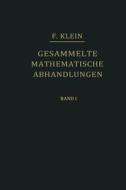 Gesammelte Mathematische Abhandlungen Iii di Felix Klein edito da Springer-verlag Berlin And Heidelberg Gmbh & Co. Kg