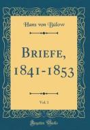 Briefe, 1841-1853, Vol. 1 (Classic Reprint) di Hans Von Bulow edito da Forgotten Books