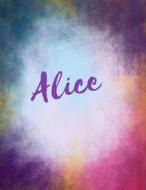 Alice: Alice Sketchbook Journal Blank Book. Large 8.5 X 11 Attractive Bright Watercolor Wash Purple Pink Orange & Blue Tones. di Glitzy Glitzy edito da Createspace Independent Publishing Platform