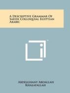A Descriptive Grammar of Saeidi Colloquial Egyptian Arabic di Abdelghany Abdallah Khalafallah edito da Literary Licensing, LLC
