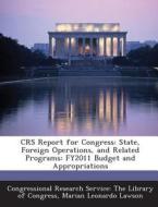Crs Report For Congress di Marian Leonardo Lawson edito da Bibliogov