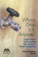 Whose Drop Is It, Anyway?: Legal Issue Surrounding Our Nation's Water Resources edito da AMER BAR ASSN