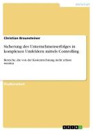 Sicherung Des Unternehmenserfolges In Komplexen Umfeldern Mittels Controlling di Christian Braunsteiner edito da Grin Publishing