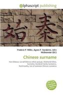 Chinese Surname edito da Alphascript Publishing