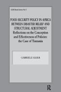Food Security Policy in Africa Between Disaster Relief and Structural Adjustment di Gabriele Geier edito da Taylor & Francis Ltd