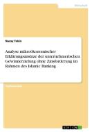 Analyse mikroökonomischer Erklärungsansätze der unternehmerischen Gewinnerzielung ohne Zinsforderung im Rahmen des Islam di Nuray Tekin edito da GRIN Verlag