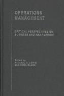 Operations Management di Michael A. Lewis edito da Routledge