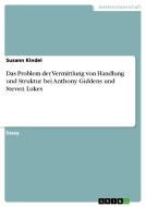 Das Problem der Vermittlung von Handlung und Struktur bei Anthony Giddens und Steven Lukes di Susann Kindel edito da GRIN Verlag