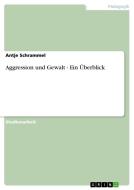 Aggression Und Gewalt - Ein Uberblick di Antje Schrammel edito da Grin Verlag Gmbh