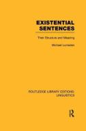 Existential Sentences di Michael Lumsden edito da Taylor & Francis Ltd