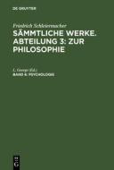 Psychologie di Friedrich L Schleiermacher George edito da De Gruyter