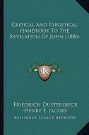 Critical and Exegetical Handbook to the Revelation of John (1886) di Friedrich Dusterdieck edito da Kessinger Publishing