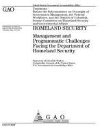 Homeland Security: Management and Programmatic Challenges Facing the Department of Homeland Security di United States Government Account Office edito da Createspace Independent Publishing Platform