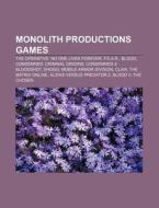 Monolith Productions Games: F.e.a.r., Bl di Books Llc edito da Books LLC, Wiki Series