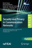 Security and Privacy in Communication Networks edito da Springer International Publishing