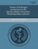 Modes of Hydrogen Production in the Photosynthetic Bacterium, Rhodospirillum Rubrum. di Matthew Ross Melnicki edito da Proquest, Umi Dissertation Publishing
