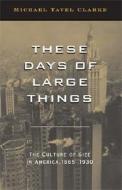 THESE DAYS OF LARGE THINGS di Michael Tavel Clarke edito da University of Michigan Press