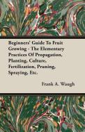 Beginners' Guide To Fruit Growing - The Elementary Practices Of Propagation, Planting, Culture, Fertilization, Pruning,  di Frank A. Waugh edito da Ford. Press