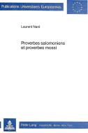 Proverbes salomoniens et proverbes mossi di Laurent Nare edito da Lang, Peter GmbH