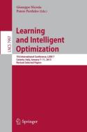 Learning and Intelligent Optimization edito da Springer Berlin Heidelberg
