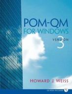 POM-Qm V 3 for Windows Manual and CD POM di Howard J. Weiss edito da Prentice Hall