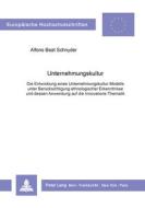 Schnyder, A: Unternehmungskultur di Alfons Beat Schnyder edito da P.I.E.