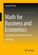 Math for Business and Economics di Franz W. Peren edito da Springer Berlin Heidelberg