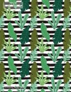 Tropical Leaves Lined Journal: Medium Lined Journaling Notebook, Tropical Leaves Leaves on Stripes Pattern Jb85 Cover, 8.5x11," 204 Pages di Quipoppe Publications edito da Createspace Independent Publishing Platform