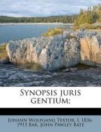 Synopsis Juris Gentium; di Johann Wolfgang Textor, L. 1836 Bar, John Pawley Bate edito da Nabu Press