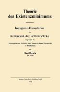Theorie des Existenzminimums di David Lewin edito da Springer Berlin Heidelberg