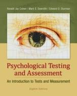 Psychological Testing and Assessment di Ronald Jay Cohen, Mark Swerdlik, Edward Sturman edito da McGraw-Hill Education