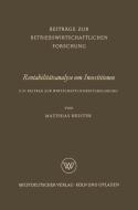 Rentabilitätsanalyse von Investitionen di Matthias Heister edito da VS Verlag für Sozialwissenschaften
