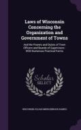 Laws Of Wisconsin Concerning The Organization And Government Of Towns di Wisconsin, Elijah Middlebrook Haines edito da Palala Press