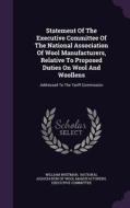 Statement Of The Executive Committee Of The National Association Of Wool Manufacturers, Relative To Proposed Duties On Wool And Woollens di William Whitman edito da Palala Press