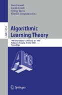 Algorithmic Learning Theory edito da Springer-Verlag GmbH