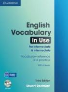 English Vocabulary In Use: Pre-intermediate And Intermediate With Answers And Cd-rom di Stuart Redman edito da Cambridge University Press