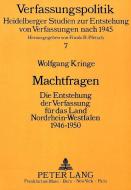 Machtfragen di Wolfgang Kringe edito da Lang, Peter GmbH