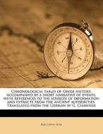 Chronological Tables Of Greek History. A di Karl Ludwig Peter edito da Nabu Press