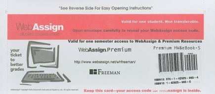 WebAssign Premium: Valid for One Semester Access to WebAssign & Premium Resources edito da W.H. Freeman & Company
