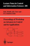 Proceedings of Workshop on Advances in Control and its Applications edito da Springer Berlin Heidelberg