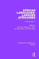 African Languages/Langues Africaines edito da Taylor & Francis Ltd